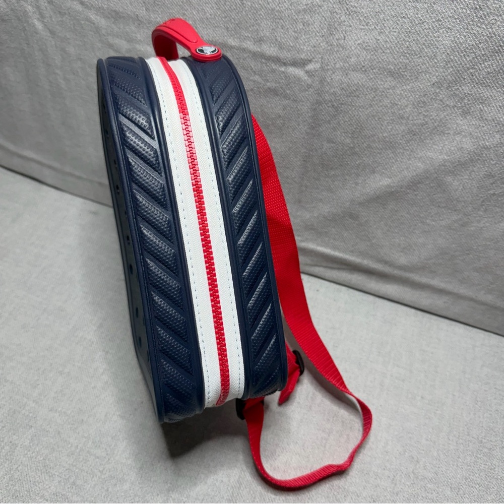 CROCS Navy Blue Mini Backpack with Red Strap - Picture 5 of 11